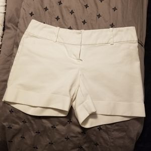 Classic White Cuffed Bottom Shorts